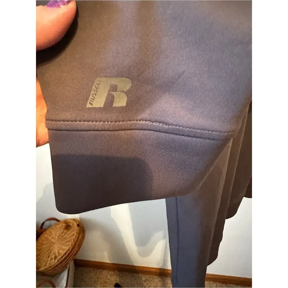 Boys 14-16 Russell Athletic Dark Gray Full-Zip Hooded Jacket with Teal Accents